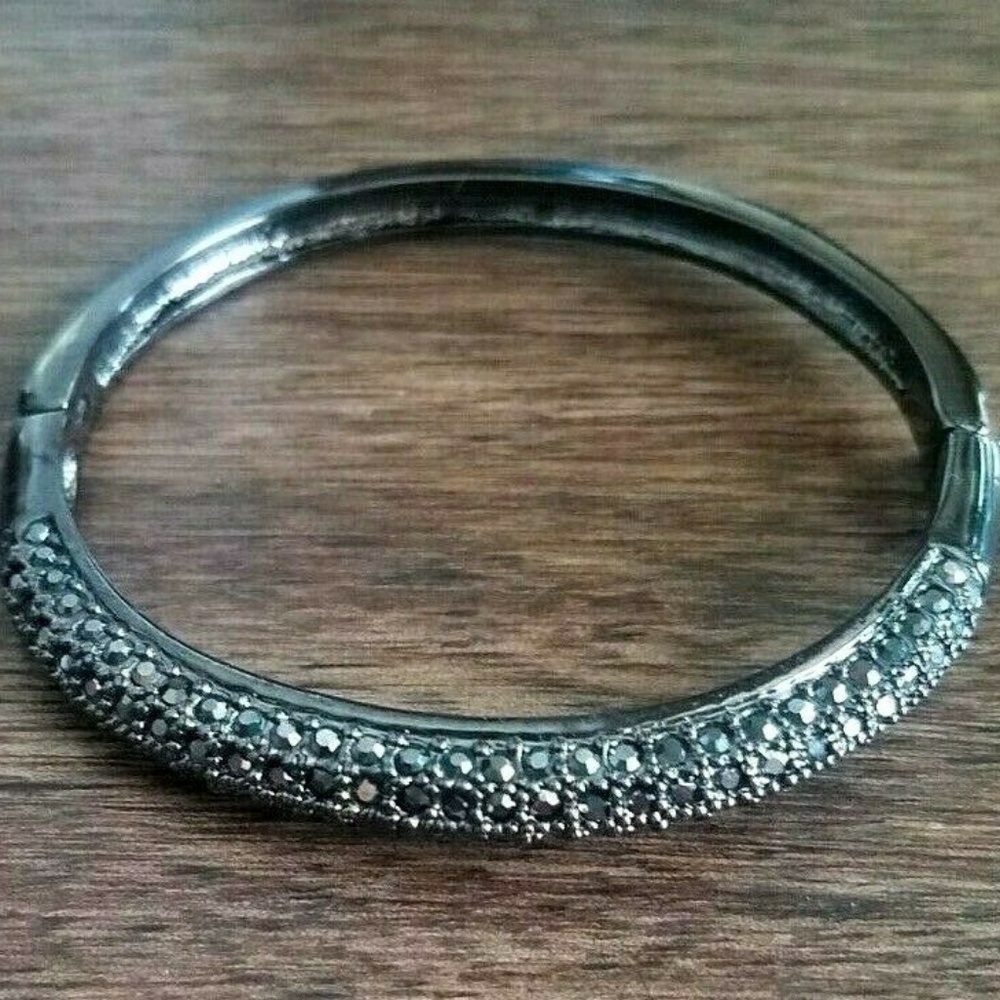 Lia Sophia Glitterati Rhinestone Bangle Gunmetal